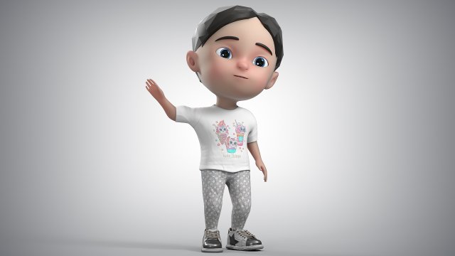 Toon Girl Character 3Dモデル .c4d .max .obj .3ds .fbx .stl .blend 