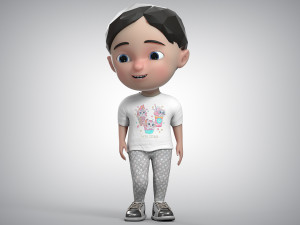 Toon Girl Character 3Dモデル
