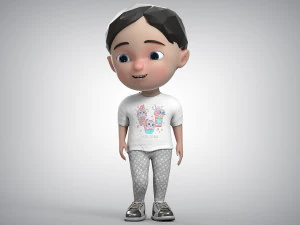 Toon Girl Character 3D Model