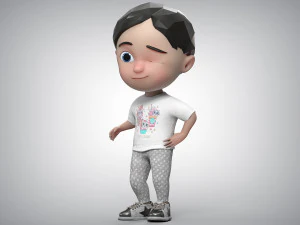 Toon Girl Character 3D Model