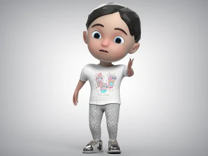 Toon Girl Character 3D Model