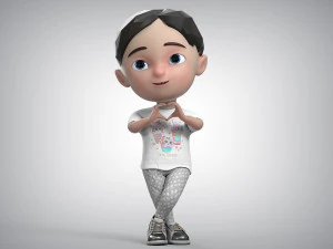 Toon Girl Character 3D Model