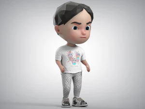 Toon Girl Character 3D Model