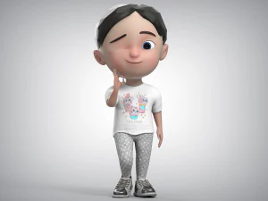 Toon Girl Character 3D Model