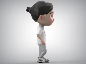 Toon Girl Character 3D Model