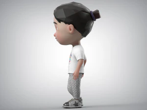 Toon Girl Character 3D Model