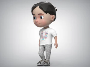 Toon Girl Character 3D Model