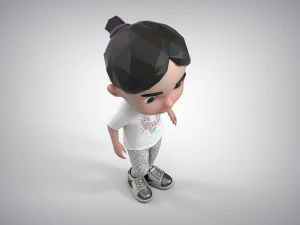 Toon Girl Character 3D Model