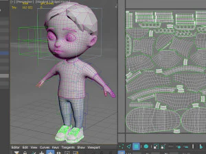 Toon Girl Character 3D Model