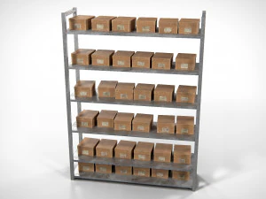 Metallregal PBR 3D Modell