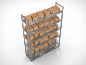 Metal Rack Shelving PBR 3D Model