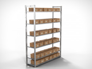 Metal Rack Shelving PBR 3D Model