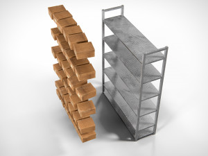 Metal Rack Shelving PBR 3D Model