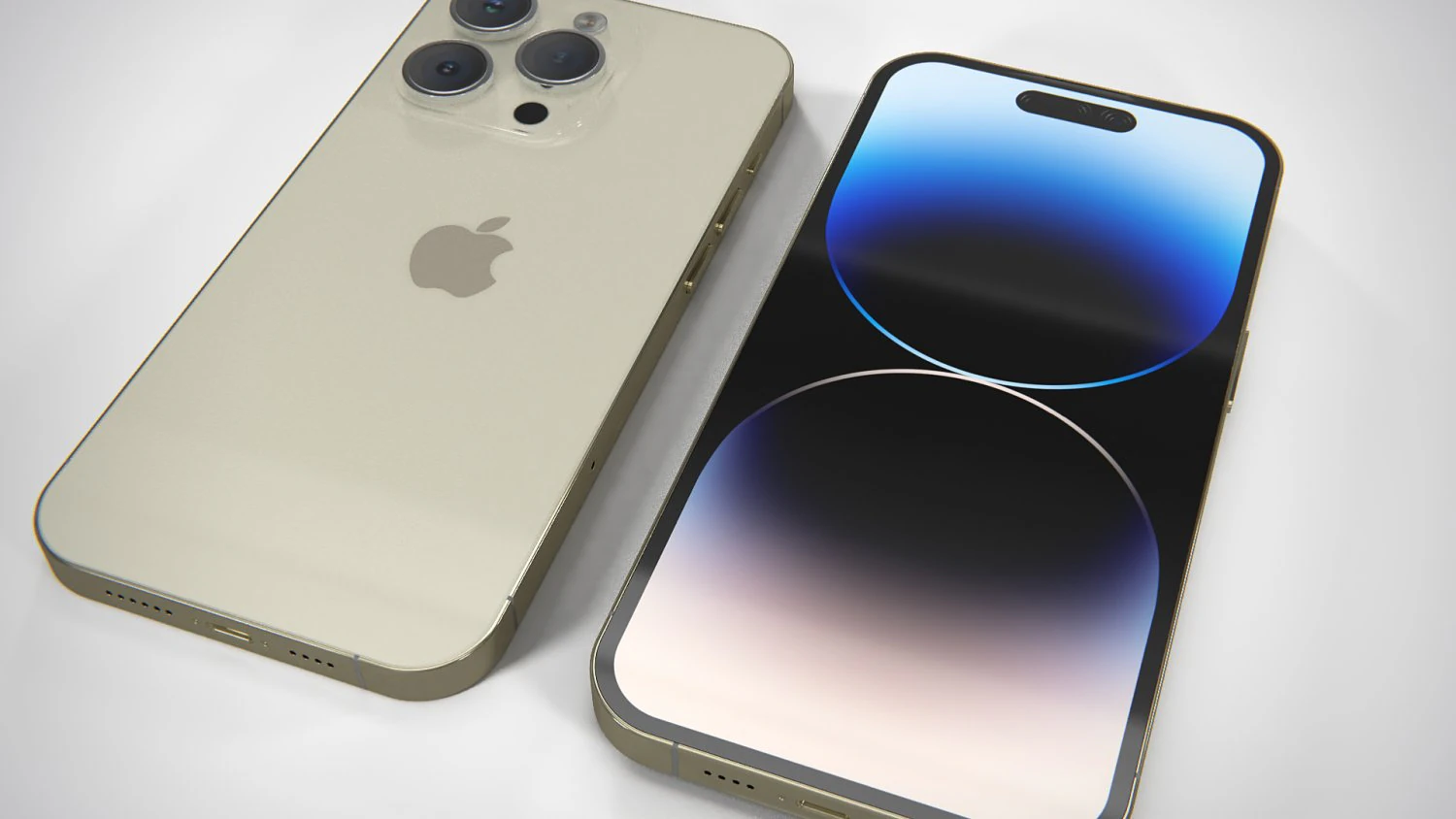 IPhone 14 Pro Max Gold PBR 3D Модель .c4d .max .obj .3ds .fbx .stl .blend 