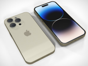 IPhone 14 Pro Max Gold PBR Modelo 3D