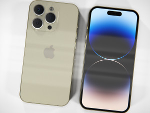 IPhone 14 Pro Max Gold PBR Modelo 3D