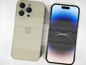 IPhone 14 Pro Max Gold PBR 3D Модель