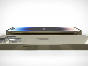 IPhone 14 Pro Max Gold PBR Modelo 3D