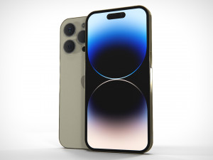 IPhone 14 Pro Max Gold PBR Modelo 3D