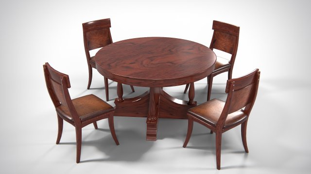 Classical Furniture Set PBR 3D Model .c4d .max .obj .3ds .fbx .stl .blend 
