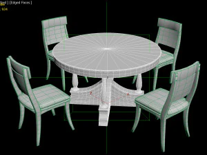 Classical Furniture Set PBR 3D Model