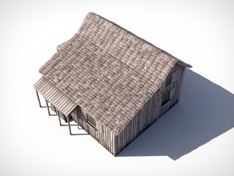 Abandoned Wooden House PBR 3D Model