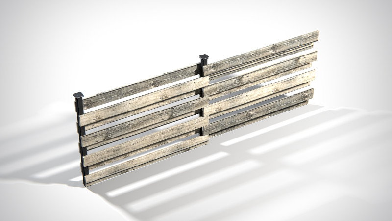 Wooden Planks Fence PBR 3D मॉडल .c4d .max .obj .3ds .fbx .stl .blend 