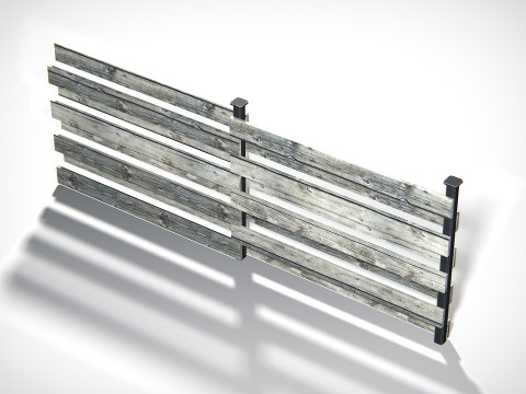 Wooden Planks Fence PBR 3D मॉडल