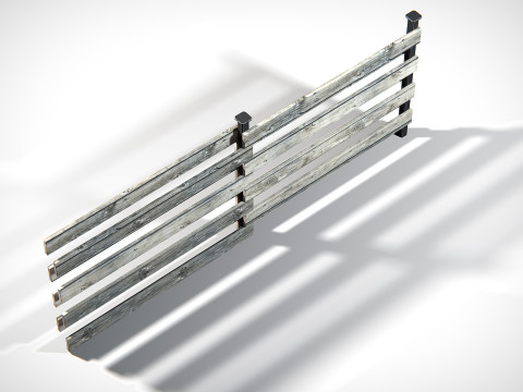 Wooden Planks Fence PBR 3D मॉडल