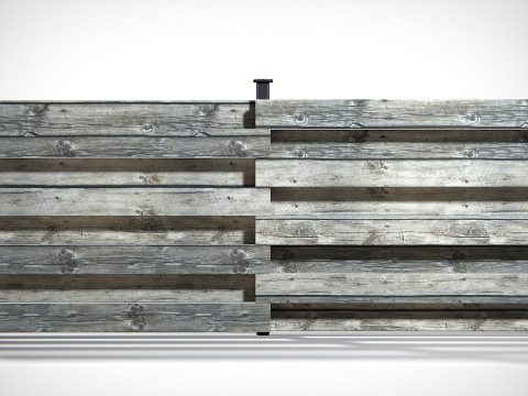 Wooden Planks Fence PBR 3D मॉडल