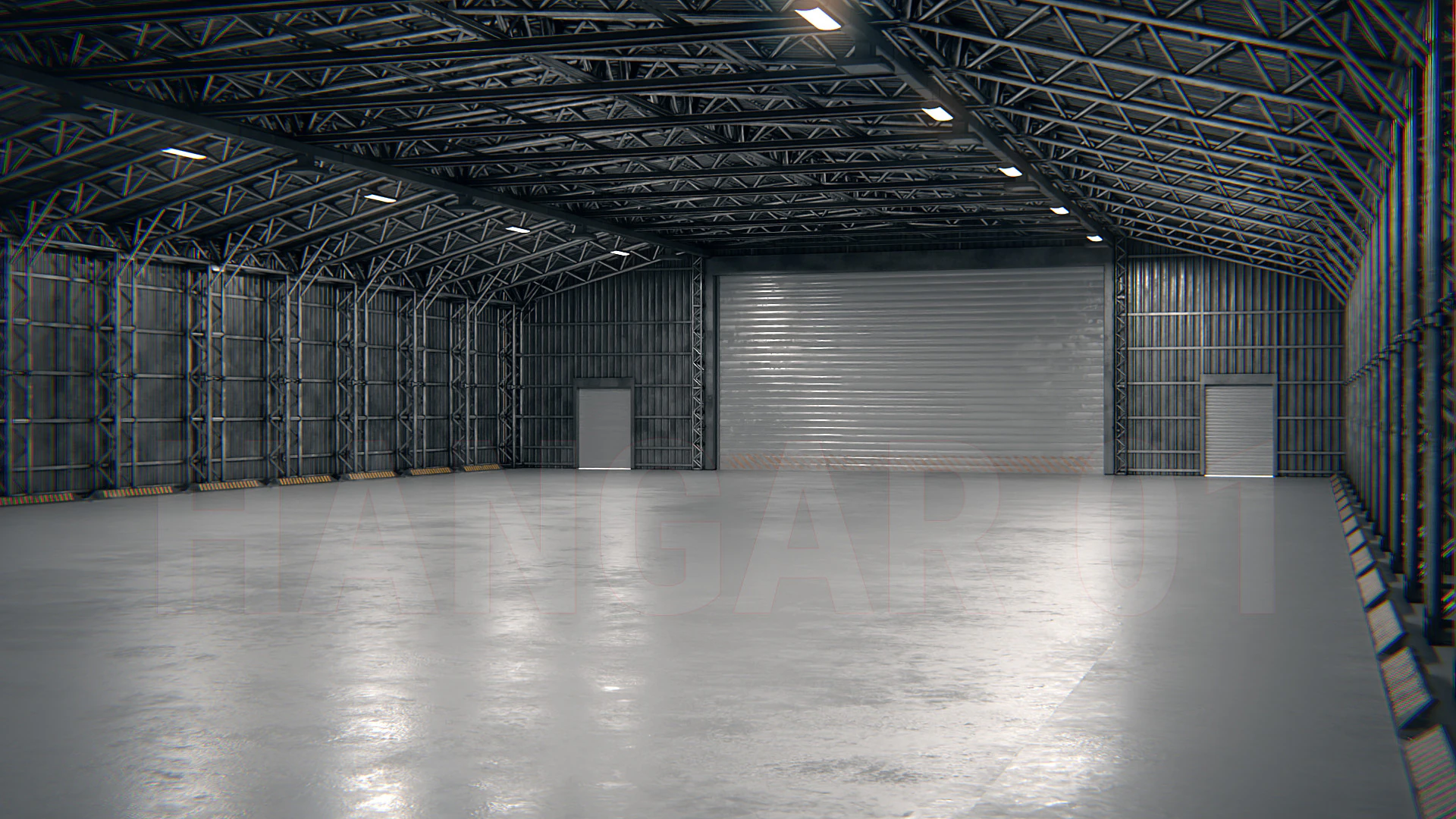 格納庫01 PBR 3Dモデル .c4d .max .obj .3ds .fbx .stl .blend 