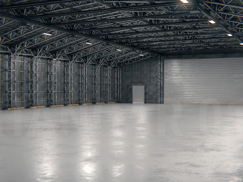 格納庫01 PBR 3Dモデル