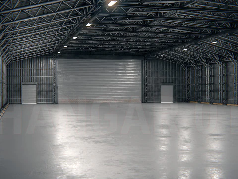 格納庫01 PBR 3Dモデル