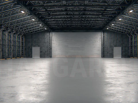 格納庫01 PBR 3Dモデル