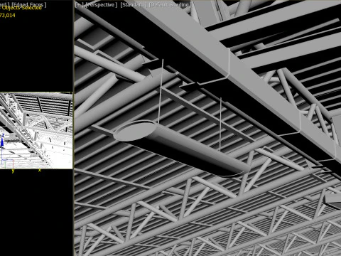格納庫01 PBR 3Dモデル