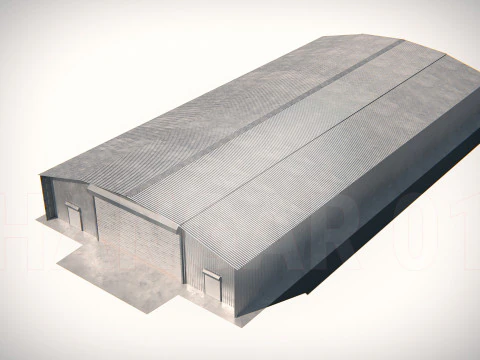 格納庫01 PBR 3Dモデル