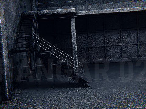 Hangar 02 PBR Modelo 3D