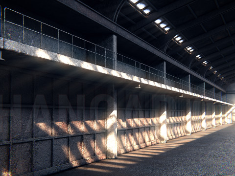 Hangar 02 PBR Modelo 3D