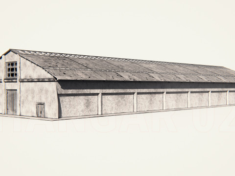 Hangar 02 PBR Modelo 3D