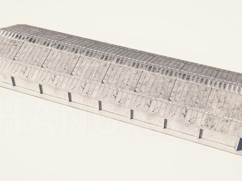 Hangar 02 PBR Modelo 3D