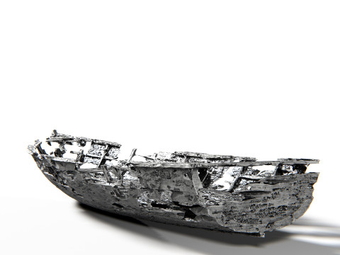 Wooden Broken Boat PBR 3D मॉडल