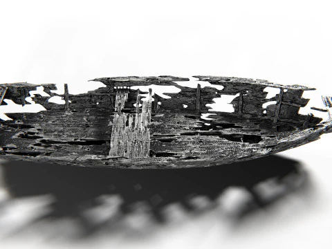 Wooden Broken Boat PBR 3D Model