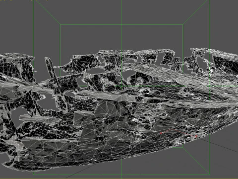 Wooden Broken Boat PBR 3D Model