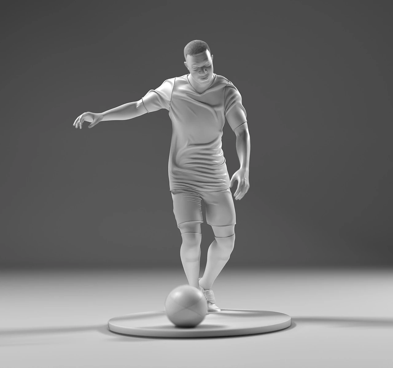 Footballer 05 Footstrike 01 Stl 3D Print Model .c4d .max .obj .3ds .fbx .stl .blend 