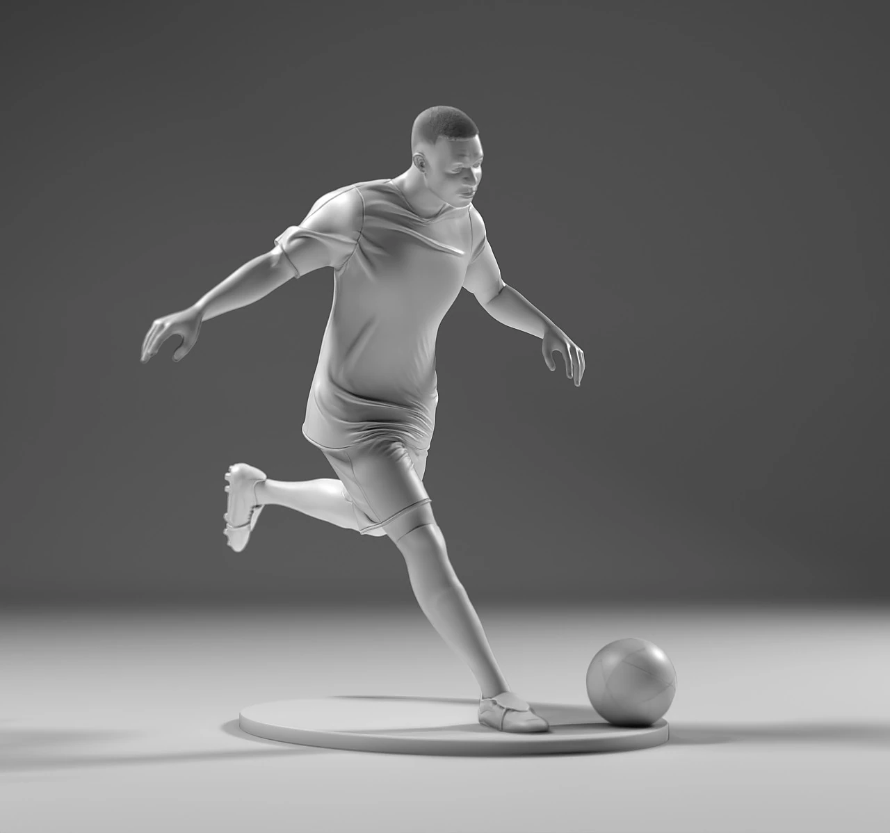 Footballer 05 Footstrike 01 Stl 3D Print Model .c4d .max .obj .3ds .fbx .stl .blend 