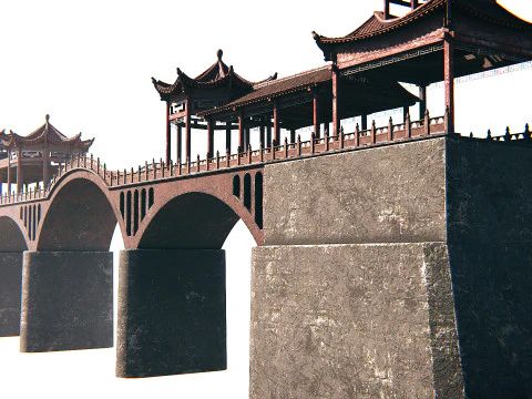 Asian Bridge PBR 3D Model