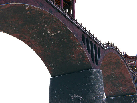 Asian Bridge PBR 3D Model