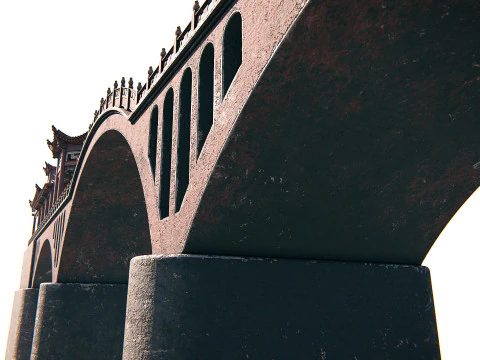 Asian Bridge PBR 3D Model