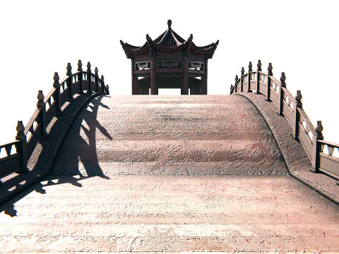 Asian Bridge PBR 3D Model