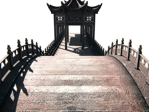 Asian Bridge PBR 3D Model
